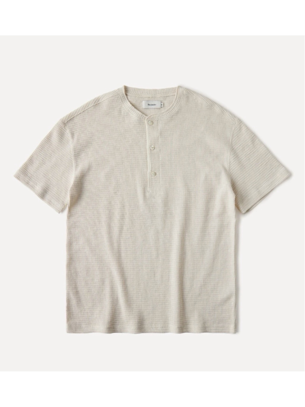Honeycomb Waffle Knit Henley T-shirt XL
